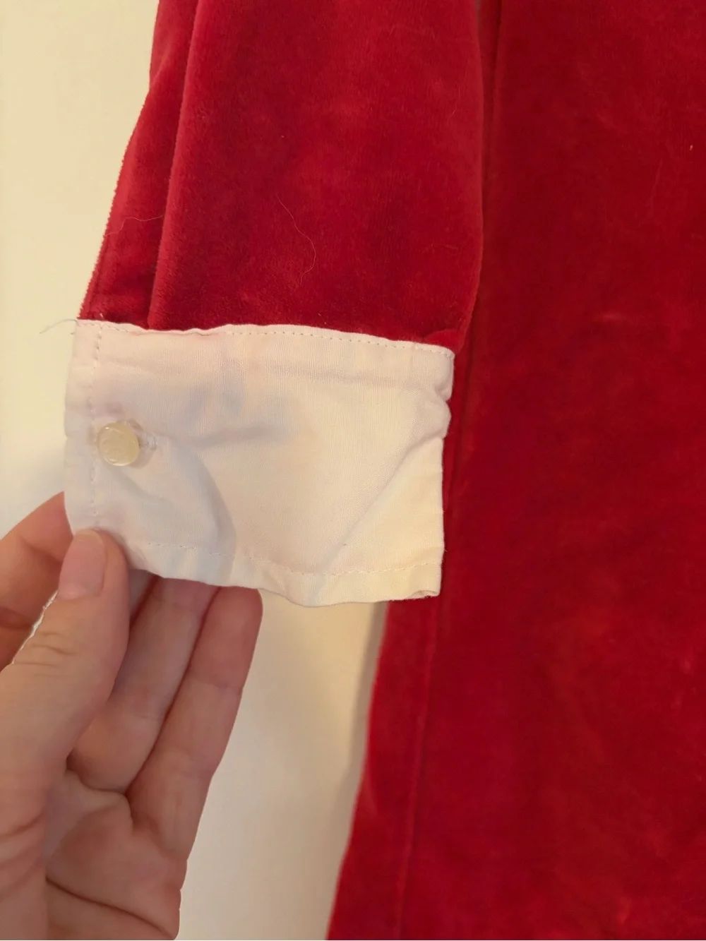 Ralph Lauren Red Velvet Dress with White Peter Pan Collar